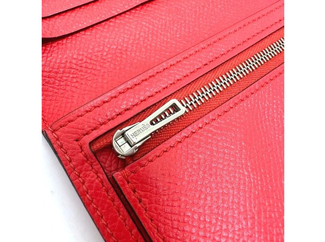 Hermès Bearn Soufflet Bifold Langbörse Rot - Ansicht 10