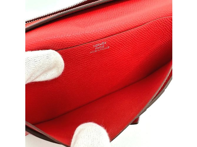 Hermès Bearn Soufflet Bifold Langbörse Rot - Ansicht 12