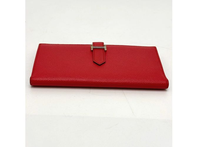 Hermès Bearn Soufflet Bifold Langbörse Rot - Ansicht 3