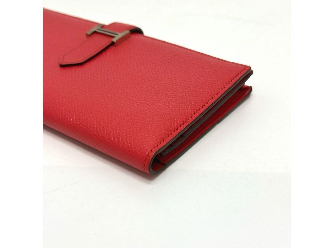 Hermès Bearn Soufflet Bifold Langbörse Rot - Ansicht 4