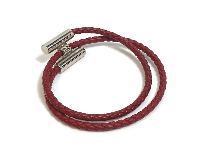 Bracciale in pelle intrecciata Tourni Tresse di Hermès Marrone - vista 2