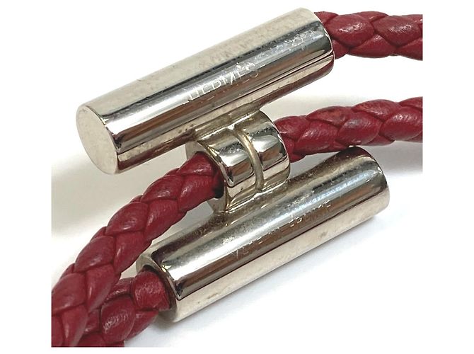 Bracciale in pelle intrecciata Tourni Tresse di Hermès Marrone - vista 3