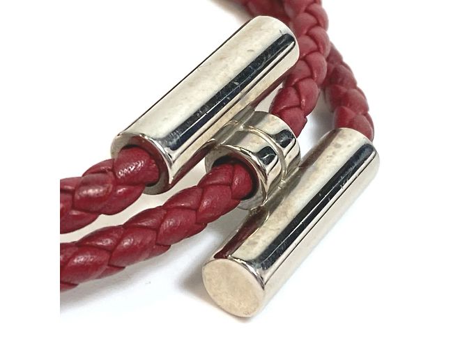 Bracciale in pelle intrecciata Tourni Tresse di Hermès Marrone - vista 5