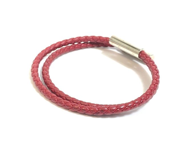Bracciale in pelle intrecciata Tourni Tresse di Hermès Marrone - vista 6