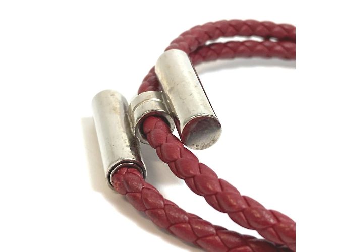 Bracciale in pelle intrecciata Tourni Tresse di Hermès Marrone - vista 7
