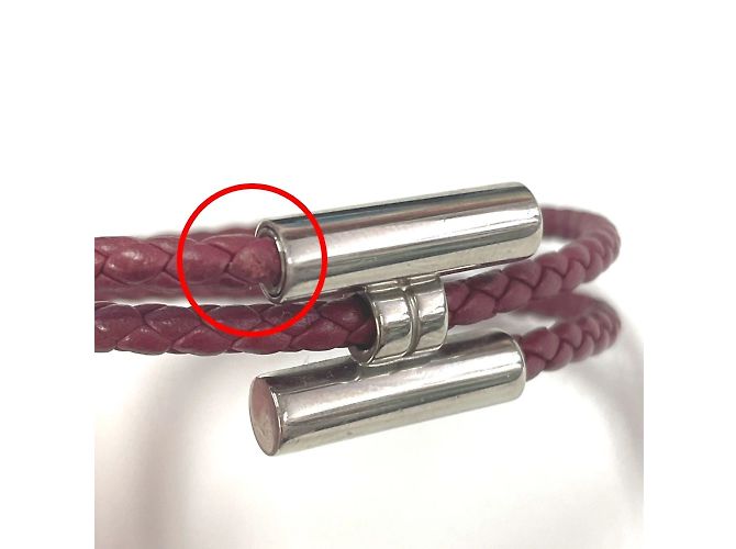 Bracciale in pelle intrecciata Tourni Tresse di Hermès Marrone - vista 8