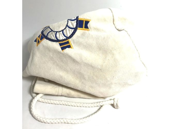 Hermès Marine Print Drawstring Pile Schultertasche Weiß Blau - Ansicht 4
