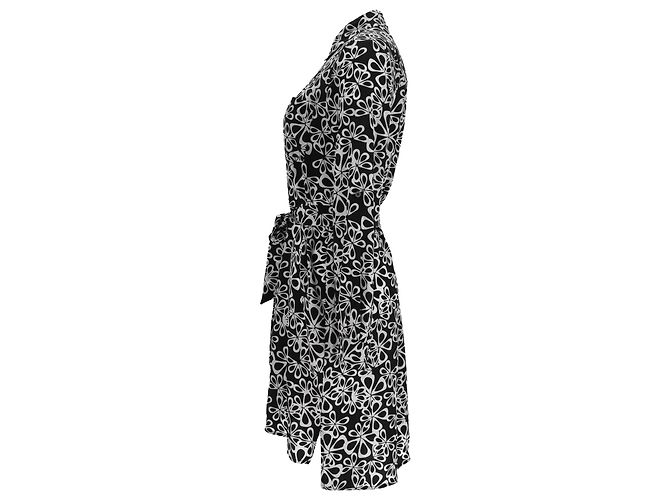 Mini abito camicia stampato in seta nera di Diane Von Furstenberg Nero - vista 2