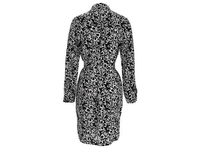 Mini abito camicia stampato in seta nera di Diane Von Furstenberg Nero - vista 3