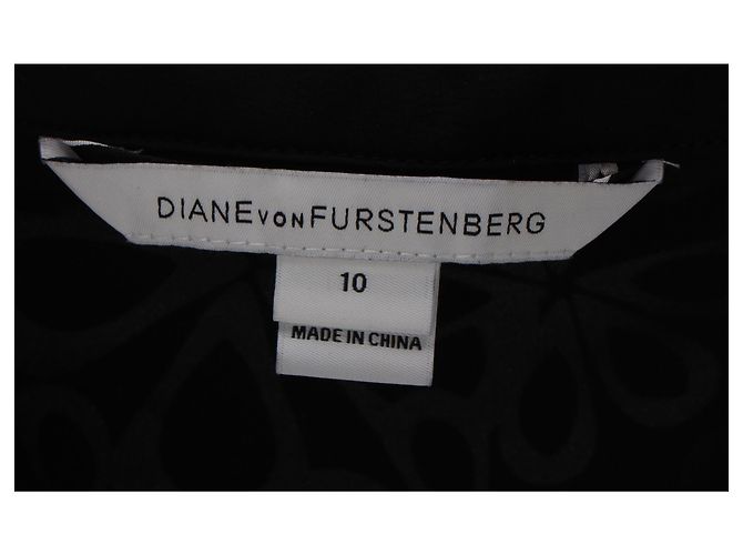 Mini abito camicia stampato in seta nera di Diane Von Furstenberg Nero - vista 4