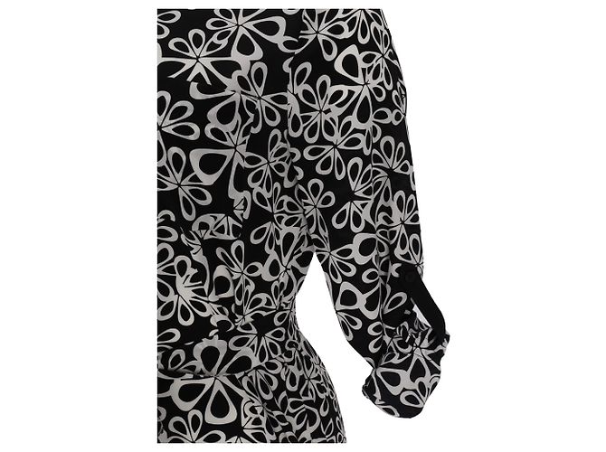 Mini abito camicia stampato in seta nera di Diane Von Furstenberg Nero - vista 6