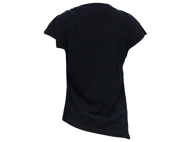 Camiseta asimétrica Isabel Marant Sebani en algodón negro - vista 3