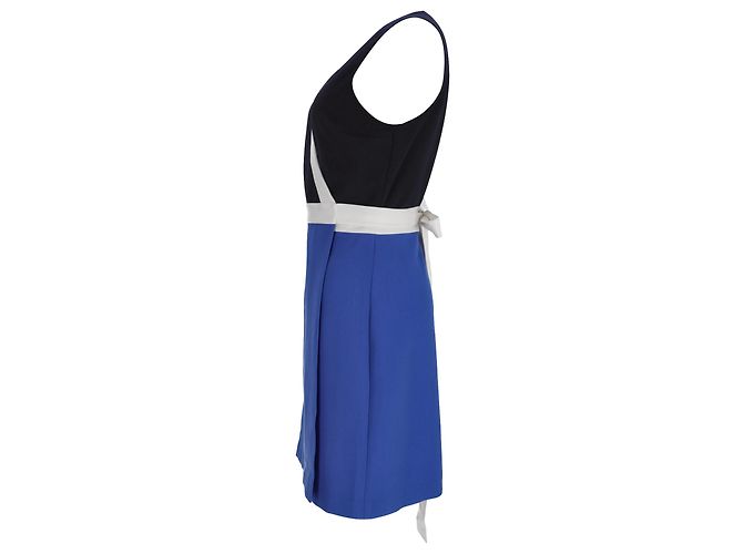 Abito Mini Wrap Gracie Bow in Viscosa Blu di Diane Von Furstenberg - vista 2