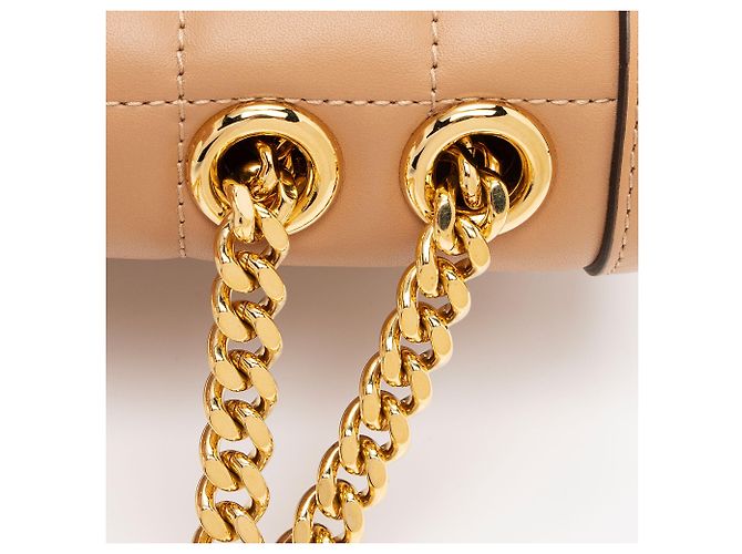 Borsa a spalla mini Deco in pelle di vitello Gucci Marrone Beige - vista 10