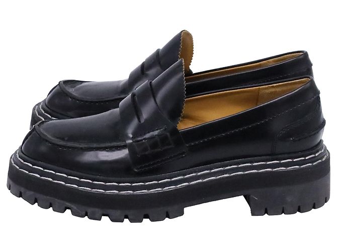 Mocassini con suola spessa Proenza Schouler in pelle nera - vista 4