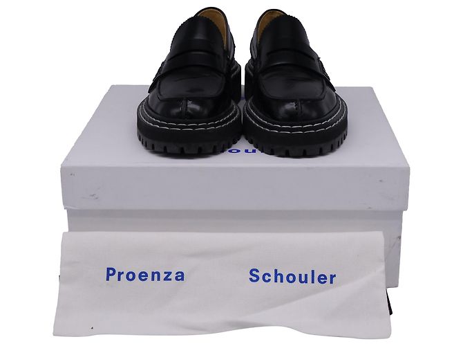 Mocassini con suola spessa Proenza Schouler in pelle nera - vista 9