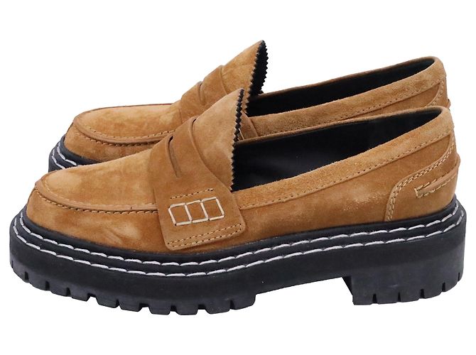 Mocassini con suola spessa Proenza Schouler in suede marrone Rosso - vista 4