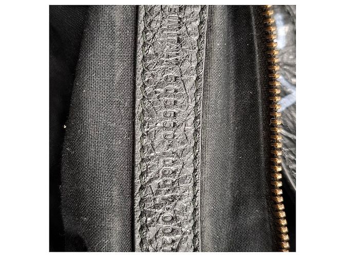 Bolsa City Graffiti Balenciaga em couro preto - vista 7
