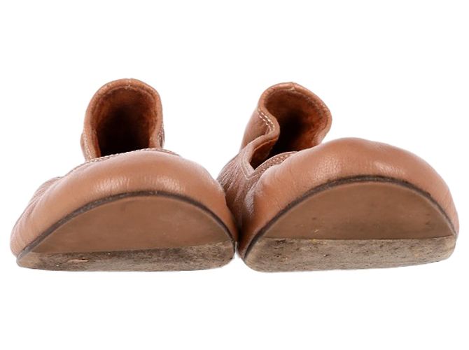 Runde Zehen Ballettflats von Lanvin aus braunem Leder Rot - Ansicht 2