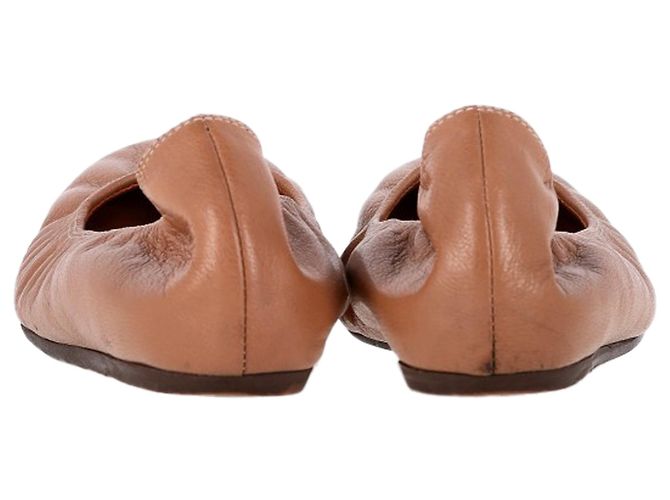 Runde Zehen Ballettflats von Lanvin aus braunem Leder Rot - Ansicht 5