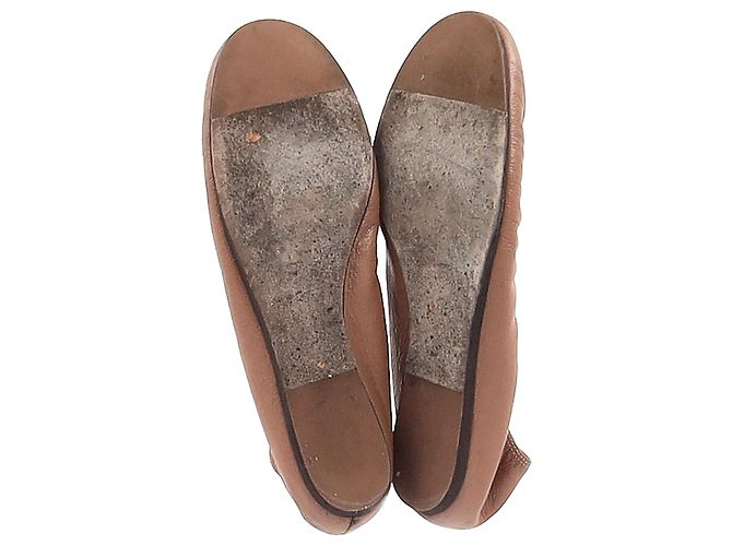 Runde Zehen Ballettflats von Lanvin aus braunem Leder Rot - Ansicht 6