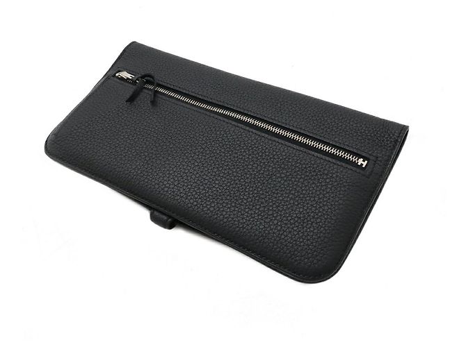 Portafoglio bifold lungo Dogon in pelle nera Hermès Nero - vista 2