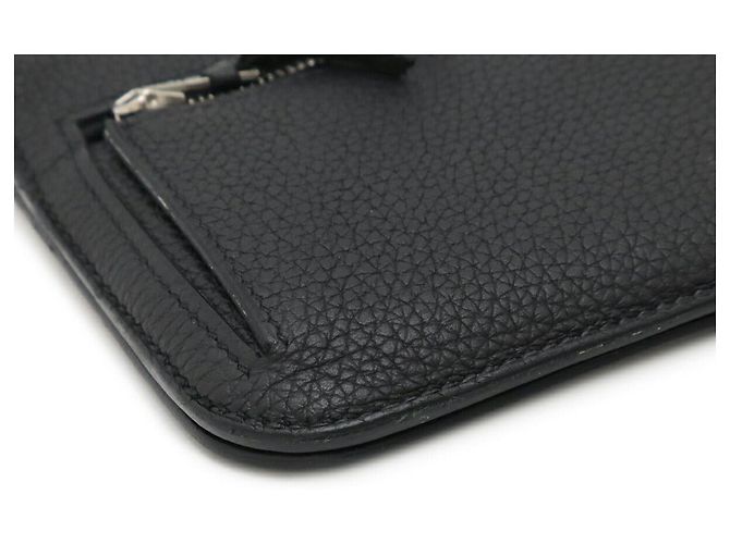 Portafoglio bifold lungo Dogon in pelle nera Hermès Nero - vista 3