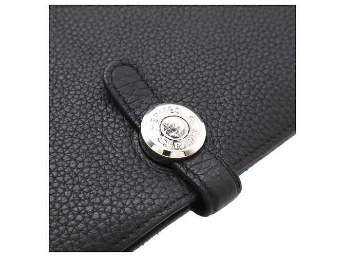 Portafoglio bifold lungo Dogon in pelle nera Hermès Nero - vista 4