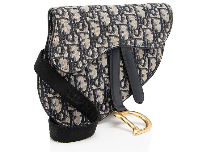 Borsa a Cintura Dior Oblique Saddle Blu - vista 2