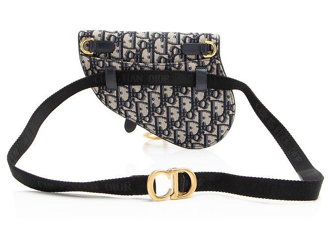 Borsa a Cintura Dior Oblique Saddle Blu - vista 3