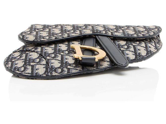 Borsa a Cintura Dior Oblique Saddle Blu - vista 4