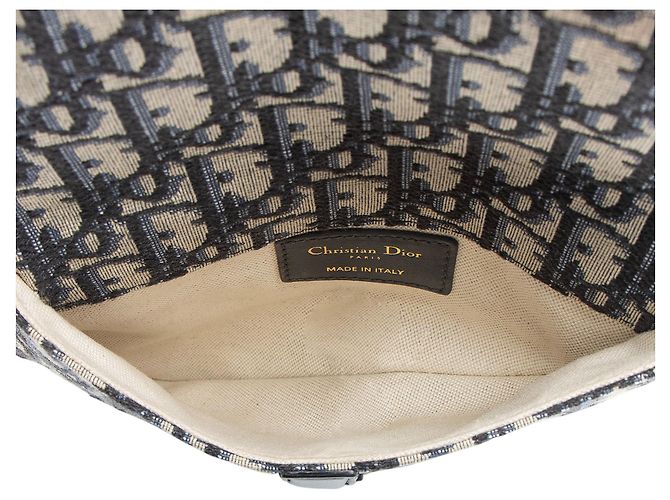 Borsa a Cintura Dior Oblique Saddle Blu - vista 7
