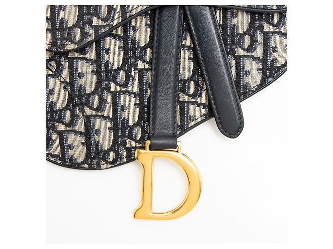 Borsa a Cintura Dior Oblique Saddle Blu - vista 9