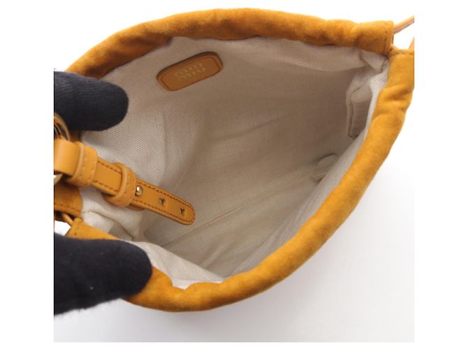 Borsa pochette in suede Miu Miu marrone - vista 6