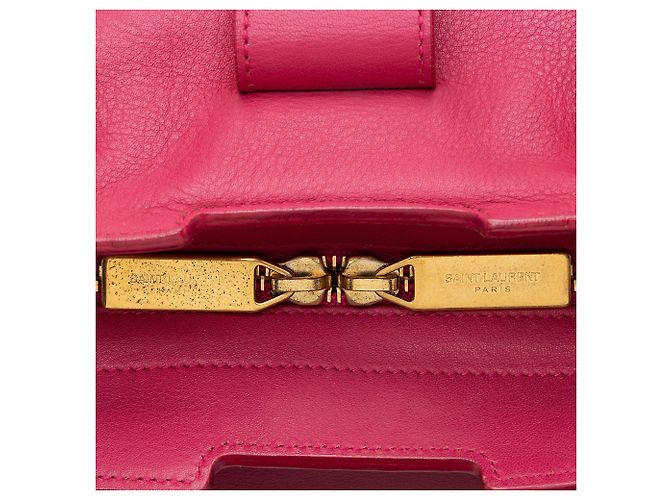 Saint Laurent Klassische Cabas Y Medium Tote aus Kalbsleder Pink - Ansicht 10