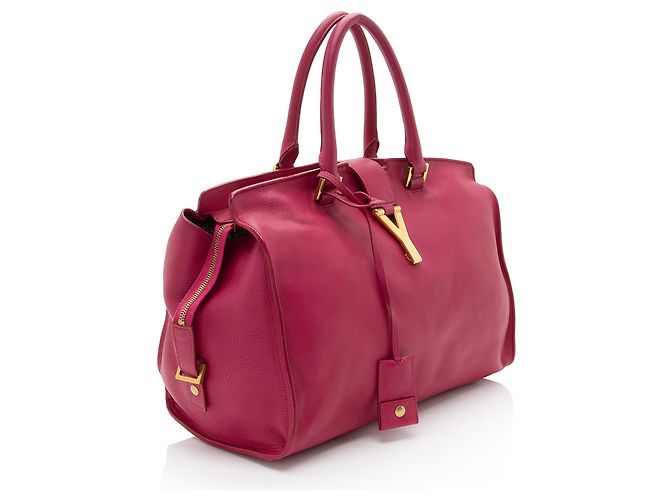 Saint Laurent Klassische Cabas Y Medium Tote aus Kalbsleder Pink - Ansicht 2