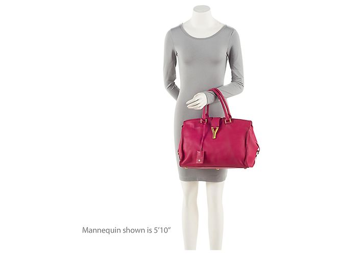 Saint Laurent Klassische Cabas Y Medium Tote aus Kalbsleder Pink - Ansicht 5