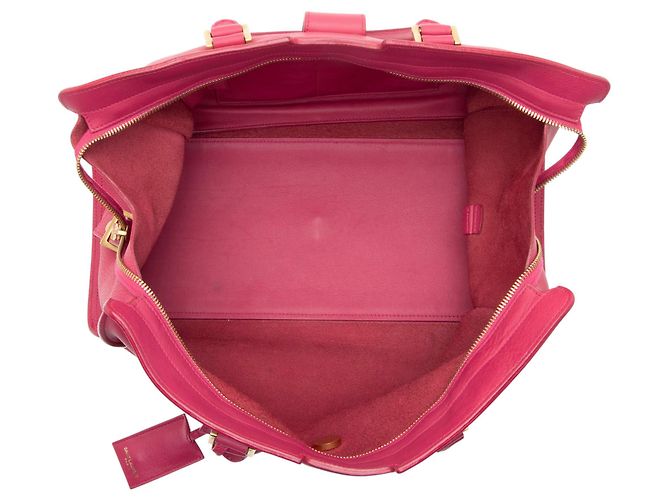 Saint Laurent Klassische Cabas Y Medium Tote aus Kalbsleder Pink - Ansicht 7