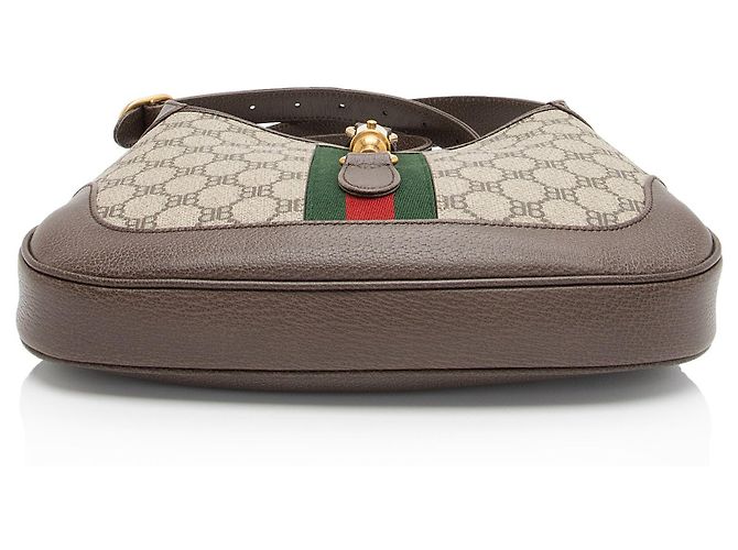 Gucci x Balenciaga BB Supreme Il Progetto Hacker Borsa a Spalla Jackie Piccola Marrone Beige - vista 4