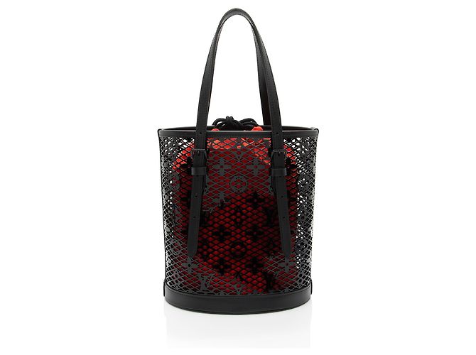 Bucket Borsa a secchiello PM in pelle di vitello Monogram Louis Vuitton Nero - vista 3