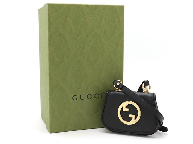 Gucci Blondie Leder Kartenetui mit Umhängegurt Schwarz - Ansicht 7