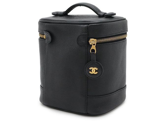 Pochette cosmetica Vanity Bag in caviar Chanel nera Nero - vista 2
