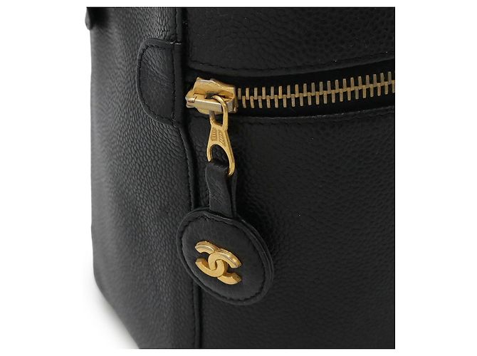 Pochette cosmetica Vanity Bag in caviar Chanel nera Nero - vista 4