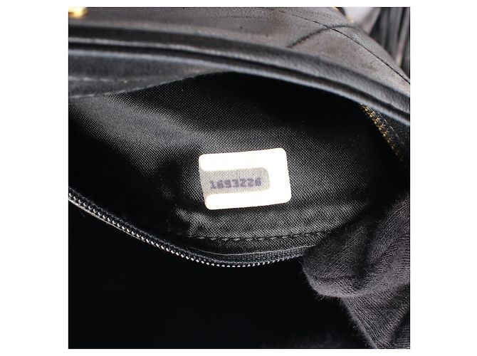 Borsa a Spalla Chanel in Pelle di Agnello con Marchio Coco Nera Nero - vista 7