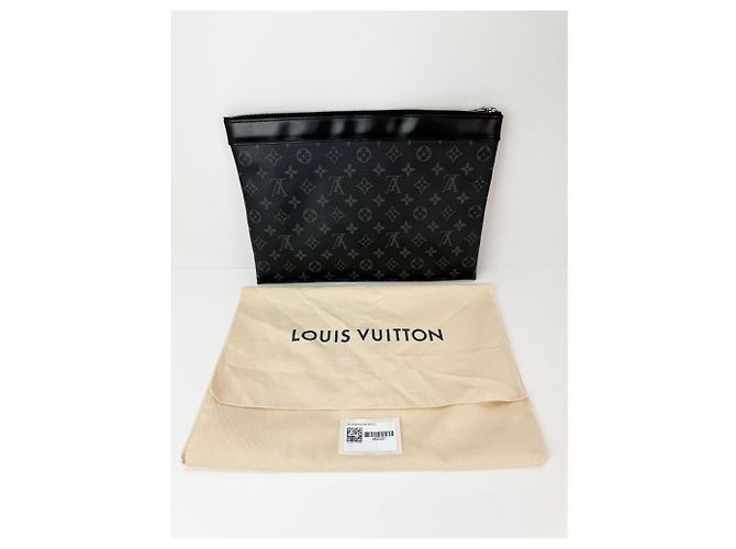 Pochette Clutch Bag Louis Vuitton Monogram Eclipse Nero Discovery GM - vista 2