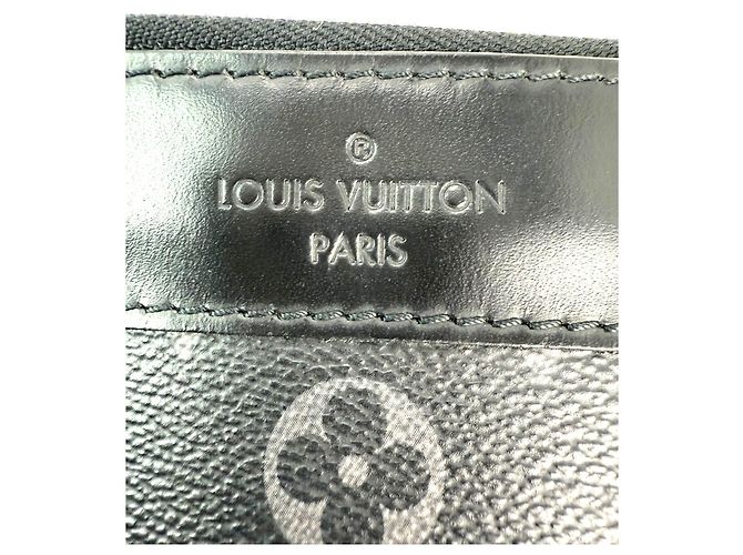 Pochette Clutch Bag Louis Vuitton Monogram Eclipse Nero Discovery GM - vista 4