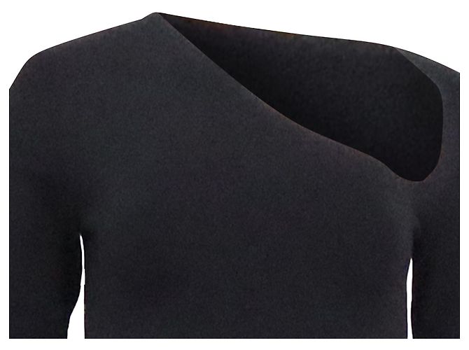 Vestido midi bodycon asimétrico en viscosa negra de Alexander Wang - vista 2