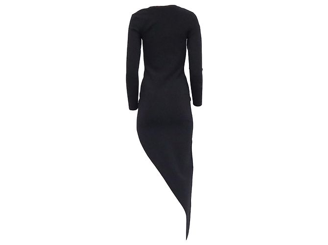 Vestido midi bodycon asimétrico en viscosa negra de Alexander Wang - vista 4