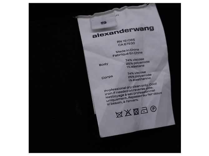 Vestido midi bodycon asimétrico en viscosa negra de Alexander Wang - vista 6