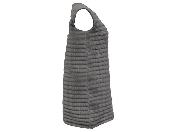 Akris Gestricktes Mini-Kleid aus Grauer Wolle - Ansicht 2
